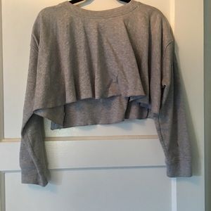 Zara Cropped Grey Sweatshirt, Size Small